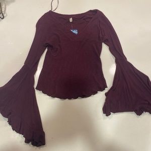 Free people V neck boho light sweater